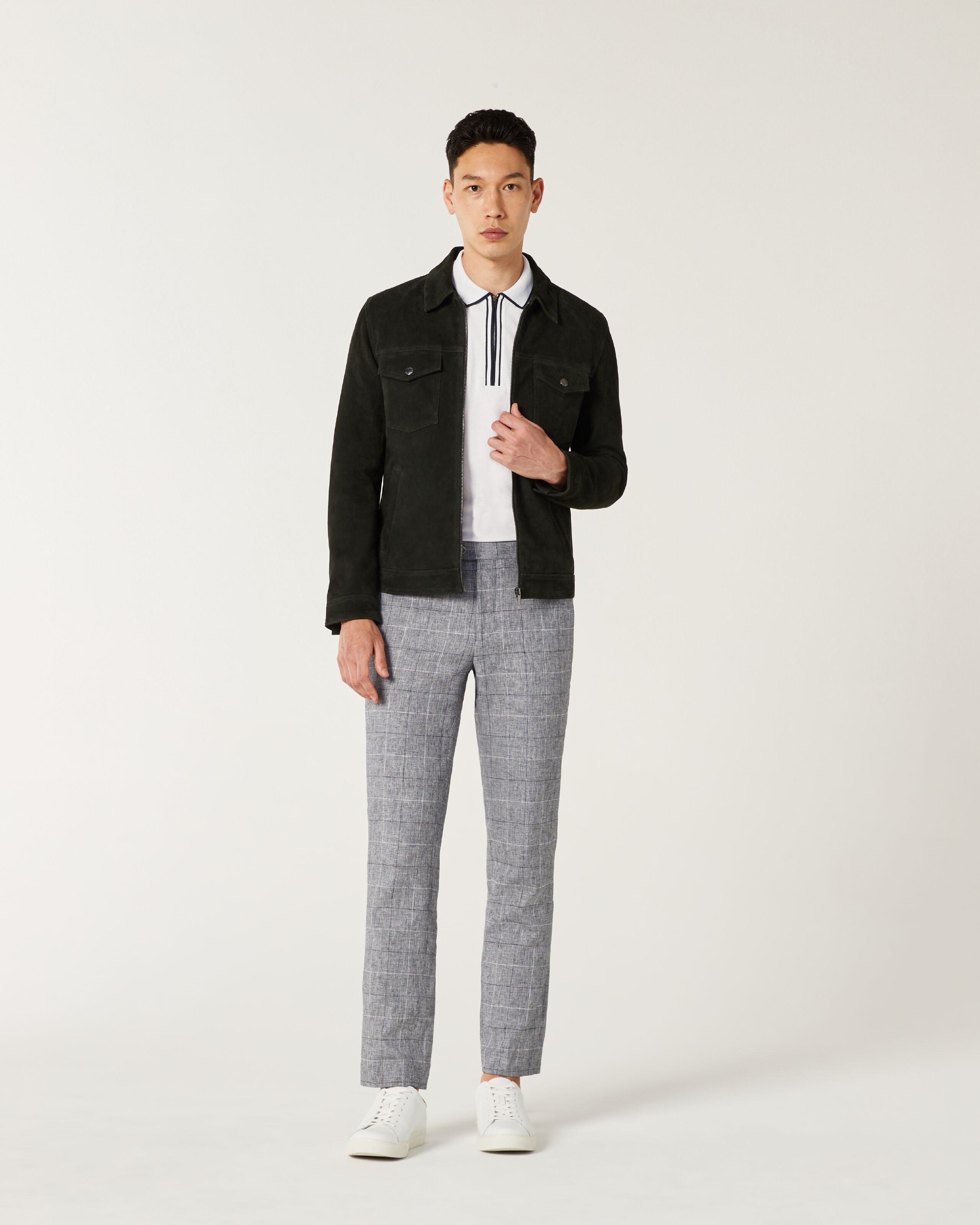 Club monaco store suede trucker jacket